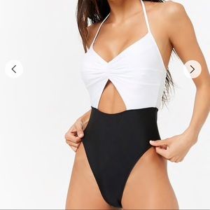 NEW White and Black Bathing Suit